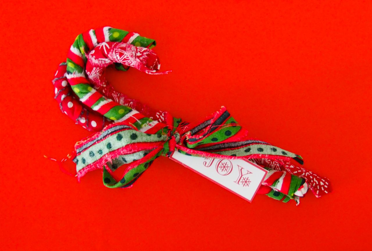 Fabric Wrapped Candy Cane Tutorial