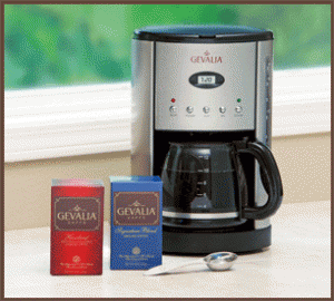 Gevalia: Stainless Steel Coffeemaker, Two Boxes of Coffee, and Scoop for  $14.95 - Cha-Ching on a Shoestring™