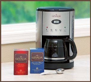 Gevalia: Stainless Steel Coffeemaker, Two Boxes of Coffee, and Scoop for  $14.95 - Cha-Ching on a Shoestring™