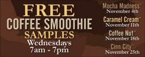 free coffee smoothie samples