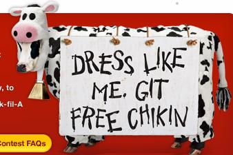 Chick fil A Dress Like a Cow Day 2014