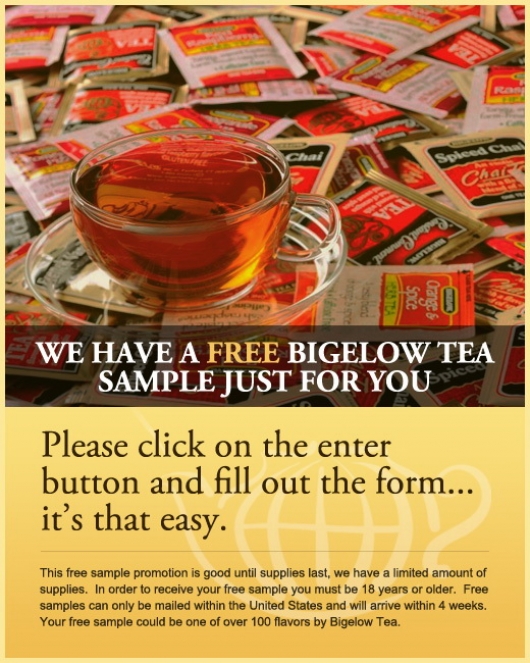 bigelow tea sample