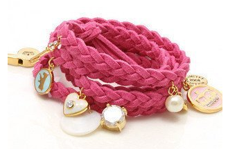 pink woven bracelet