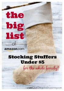 The BIG list of Stocking Stuffers Under $5 for the whole family on Amazon.com!