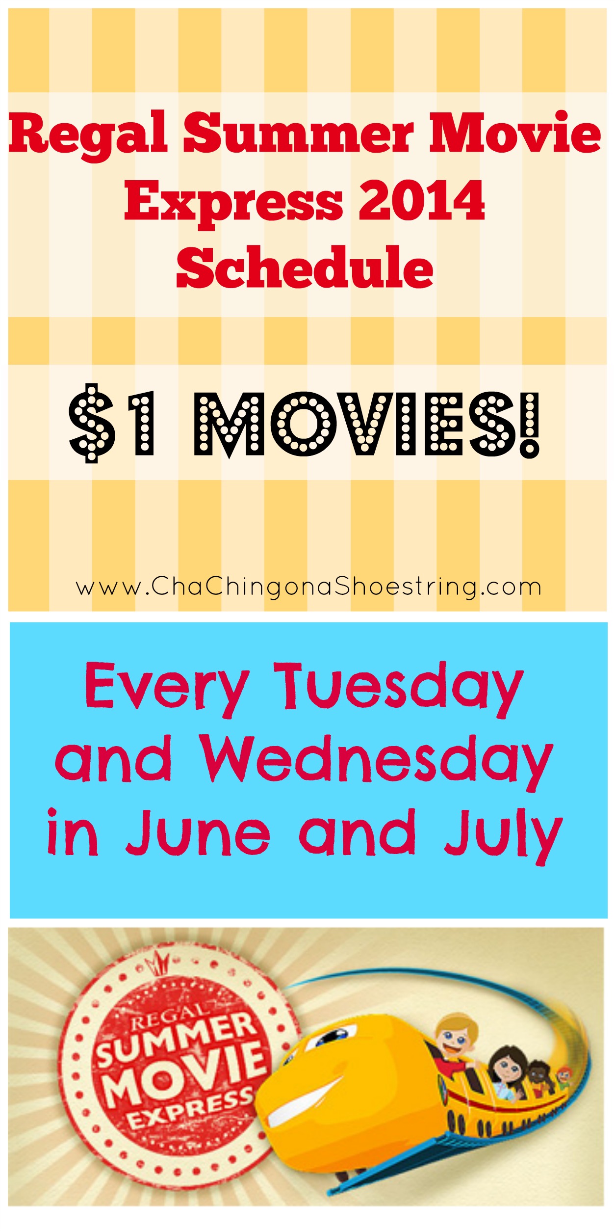 Regal Summer $1 Movies for Kids 2014 Schedule