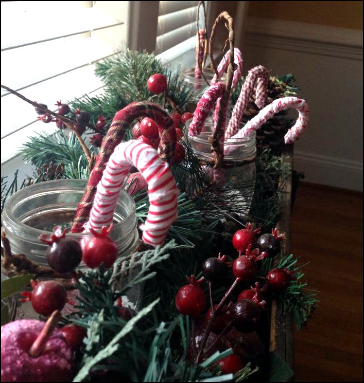 Stoff Candy Canes