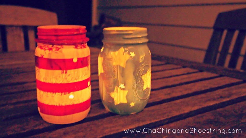 Easy DIY Patriotic Luminaries