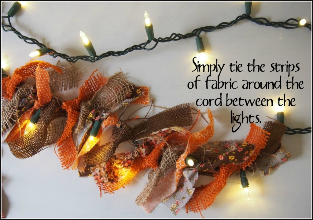 DIY Autumn Burlap Lights