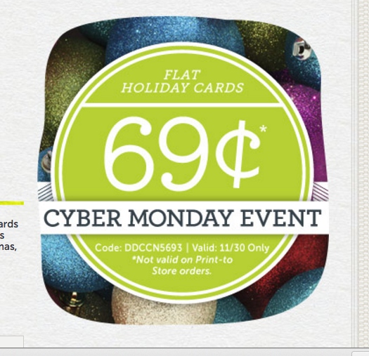 Cardstore Christmas Card Cyber Monday Deal 2015
