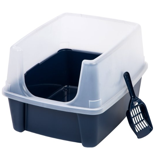 Open Top Litter Box with Shield and Scoop