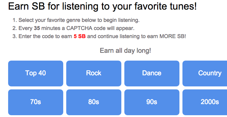 How to earn SB for Radio Loyalty