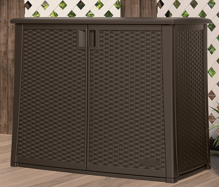 Outdoor Storage Deck Boxes Suncast Elements Outdoor 40 Inch Wide Cabinet Outdoor Storage Patio Lawn Garden