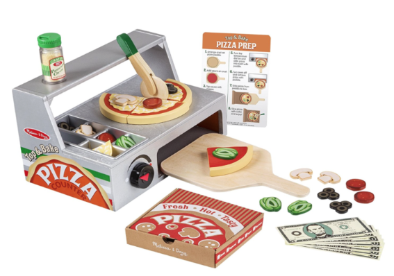 melissa & doug wooden pizza set